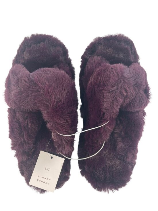 Lauren Conrad Shoes - Lauren Conrad Wozzie Faux Fur Wine Red Slippers Women's Size 2XL (10-11) NEW
